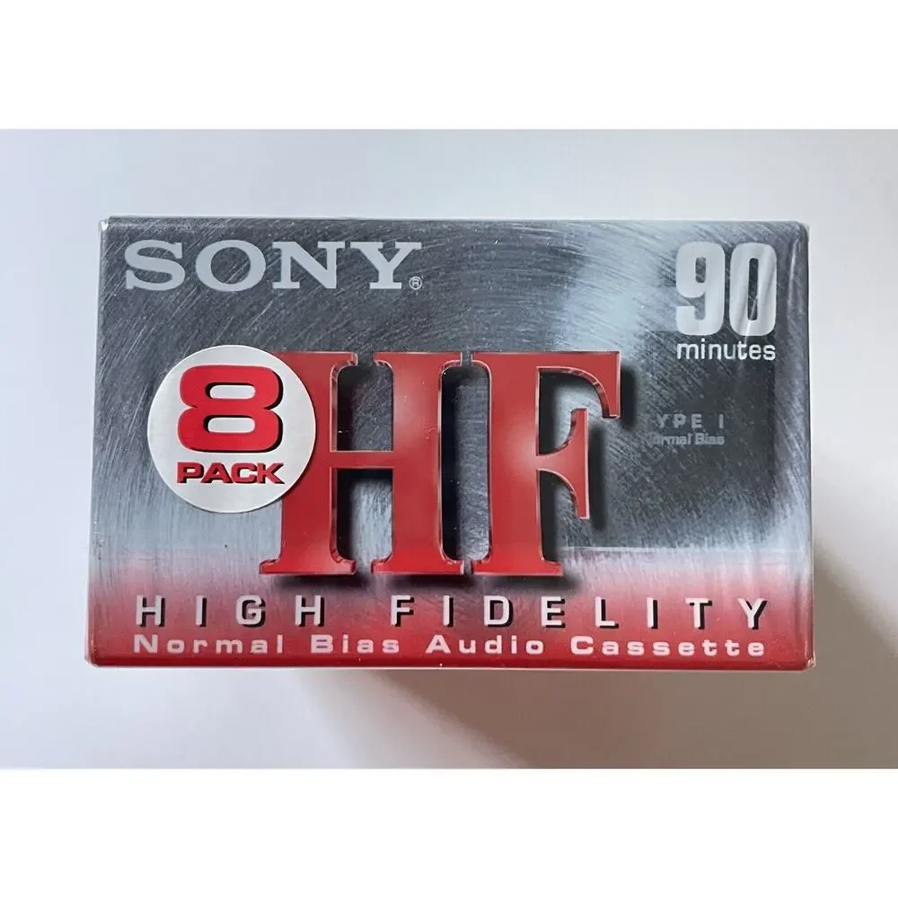 NEW 8 Pack Sony HF 90 Minute Blank Audio Cassette Tapes High Fidelity C-90HFL
